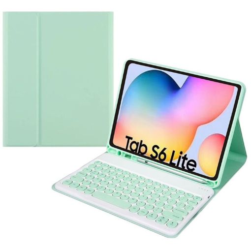Samsung Galaxy Tab S6 Lite Bluetooth Keyboard Leather Case Green - 1