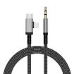 2 in 1 8 Pin USB-C to 3.5mm Car AUX Audio Adapter Cable 1m Grey - 1