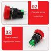 LA16 16mm Emergency Stop Switch Mushroom Type Self-Locking Pushbutton - 6