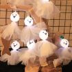 Halloween Fabric Ghost String Lights LED - 1.5m 10 Lights White - 1