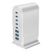 YMX-968 268W 8-Port Desktop Fast Charger - AU Plug (White) - 2