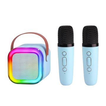 Outdoor Wireless Karaoke Speaker with Dual Mic Blue - 1