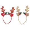 Bell Antler Headdress Christmas Ball Party Decoration Headband Gold - 2