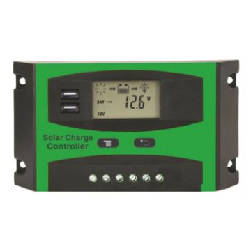20A 12V/24V Solar Charge Controller Dual USB LCD Regulator - 1