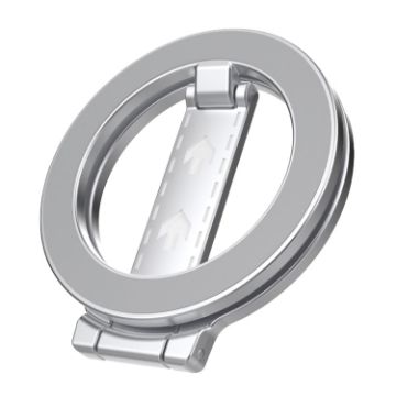 Z-shaped Double-sided Magnetic MagSafe Foldable Ring Phone Holder Silver - 1