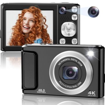 DC308 4K HD Dual-Camera Digital Camera - US Plug (Black) - 1