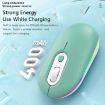 Rechargeable Silent Wireless Mouse, 2.4G+Bluetooth Green - 6