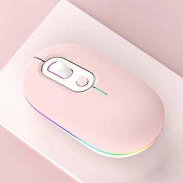 Rechargeable Wireless Mouse 2.4G Pink - 1