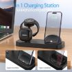 Black B25 Type-C 4-in-1 Charging Stand Phone Holder for Samsung Watch/Galaxy Buds - 8