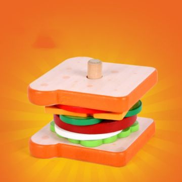Children Wooden Pretend Play Food Matching Toy - Sandwich - 1