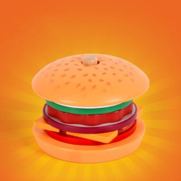 Children Simulation Wooden Pretend Play Puzzle Food Matching Toys - Hamburger - 1
