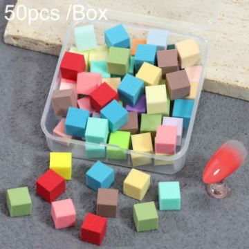 50pcs Mini Nail Art Sponges Gradient Manicure Brush Tool (Mixed Colors) - 1