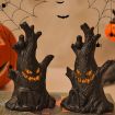 Halloween Ghost Face Tree Stump Lantern LED Candle Lights - 3