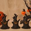 Halloween Ghost Face Tree Stump Lantern LED Candle Lights - 4