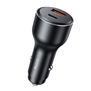 Yesido Y65 PD100W Type-C + QC18W USB Super Fast Car Charger - Black - 1