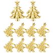 10pcs Christmas Tree Napkin Rings - Gold Metal Napkin Buckles - 1