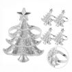 10pcs Christmas Tree Napkin Rings - Gold Metal Napkin Buckles - 3