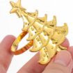 10pcs Christmas Tree Napkin Rings - Gold Metal Napkin Buckles - 6
