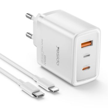 Yesido YC70 65W Type-C USB Fast Charger with Type-C to 8 Pin Cable - 1