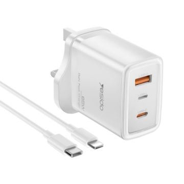 Yesido YC89 65W Type-C USB Fast Charger with Type-C to 8 Pin Cable - 1