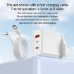 Yesido YC89 65W Type-C USB Fast Charger with Type-C to 8 Pin Cable - 4