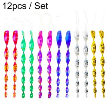 12pcs 30cm Laser Bird Repellent Spiral Wind Reflective Stick Garden Decoration - 1