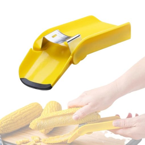 Fast Corn Cob Separator Kitchen Gadgets Knife (Yellow) - 1