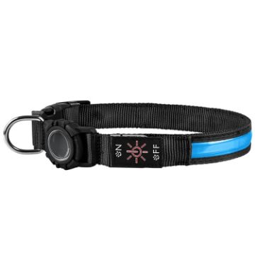 Waterproof LED Dog Collar for AirTag, Size L - Blue - 1