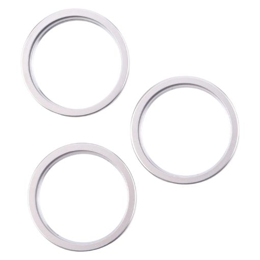 iPhone 16 Pro Rear Camera Glass Lens Metal Protector (Silver) - 1