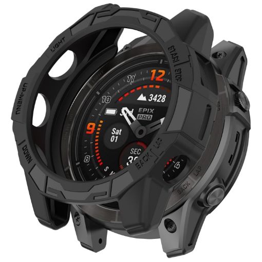 Garmin Fenix E 47mm Armor TPU Half Coverage Watch Case - Black - 1