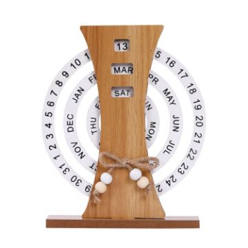 Wooden Rotating Perpetual Calendar Home Decoration (Ferris Wheel) - 1