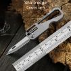 Multifunctional Titanium Keychain Mini Folding Knife with 2 Titanium Ring - 5