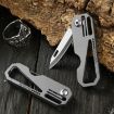 Titanium Keychain Folding Knife with Steel Ring - 2