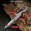 Titanium Keychain Folding Knife with Steel Ring - 4
