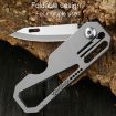 Titanium Keychain Folding Knife with Steel Ring - 8