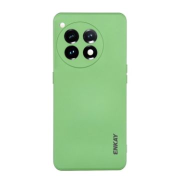 OnePlus 12 ENKAY Liquid Silicone Soft Shockproof Phone Case - Light Green - 1