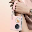 Huawei P50 Pocket Liquid Leather Phone Case with Strap - White - 8
