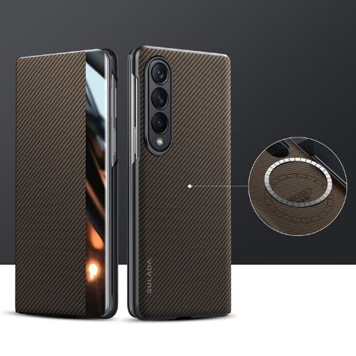 Samsung Galaxy Z Fold4 SULADA Kevlar 600D Texture Leather Phone Case - 1