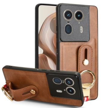 Motorola Edge 50 Ultra Leather Back Phone Case (Brown) - 1