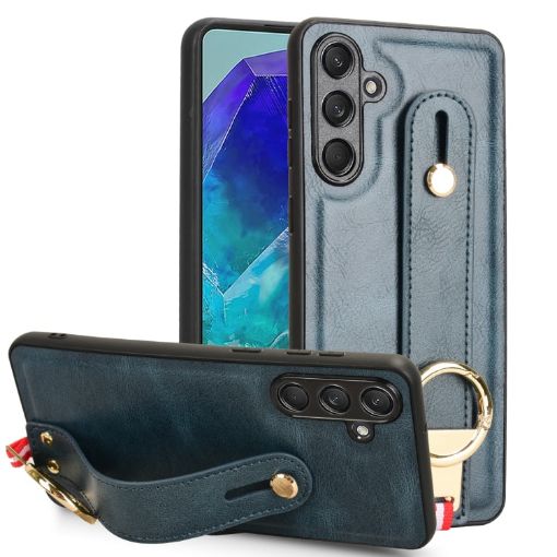 Samsung Galaxy F55/M55/C55 5G Wristband Leather Back Phone Case Blue - 1