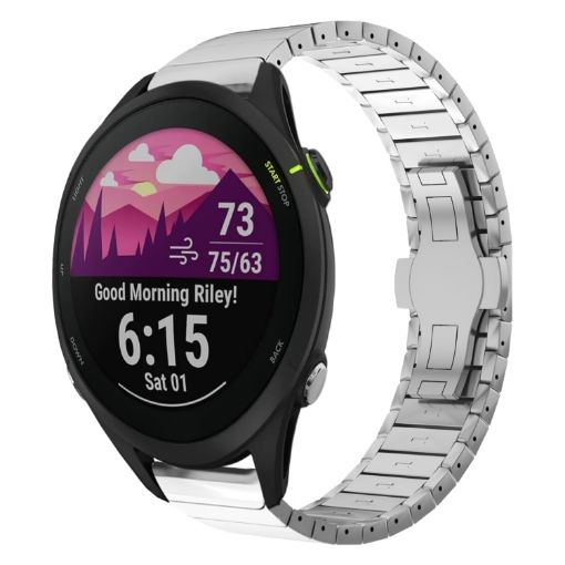 Garmin Forerunner 255 Music 22mm Silver Watch Band - 1