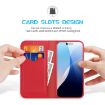 iPhone 16 DUX DUCIS Hivo Series Cowhide Flip Phone Case (Red) - 2