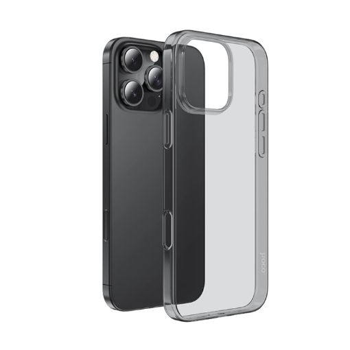 iPhone 16 Pro Max hoco Light Series Soft TPU Phone Case Transparent Black - 1