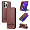 iPhone 16 Pro AZNS Magnetic Calf Texture Flip Leather Phone Case - Dark Brown - 1