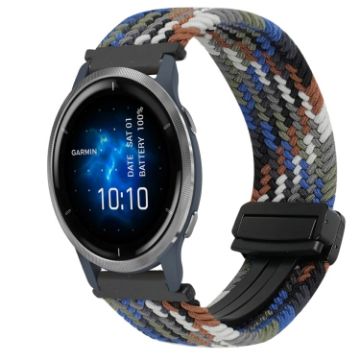Garmin Venu 2 22mm Magnetic Buckle Braided Watch Band - Denim Blue - 1