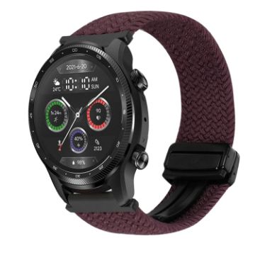 Ticwatch Pro X 22mm Magnetic Buckle Braided Watch Band - Dark Brown - 1
