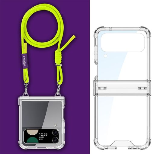 Samsung Galaxy Z Flip3 GKK Airbag Hinge Full Coverage Phone Case Yellow - 1