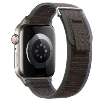 Apple Watch SE 2023 40mm Dual-Section Loop Nylon Watch Band Blue Black - 1