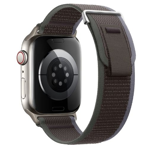 Apple Watch SE 2023 40mm Dual-Section Loop Nylon Watch Band Blue Black - 1