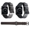 Apple Watch SE 2022 40mm Leather Silicone Band - Coffee Silver - 4